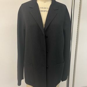 Max Mara wool plus Lycra grey blazer three buttons double pocket size 12 maxmara